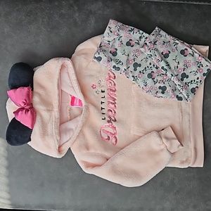 Disney Jr. Minnie Mouse Girl's 3T Embroidered Hoodie and Leggings Set T18
